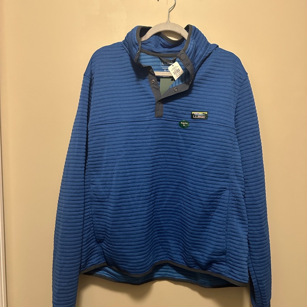 L.L. Bean Textured Blue Pullover